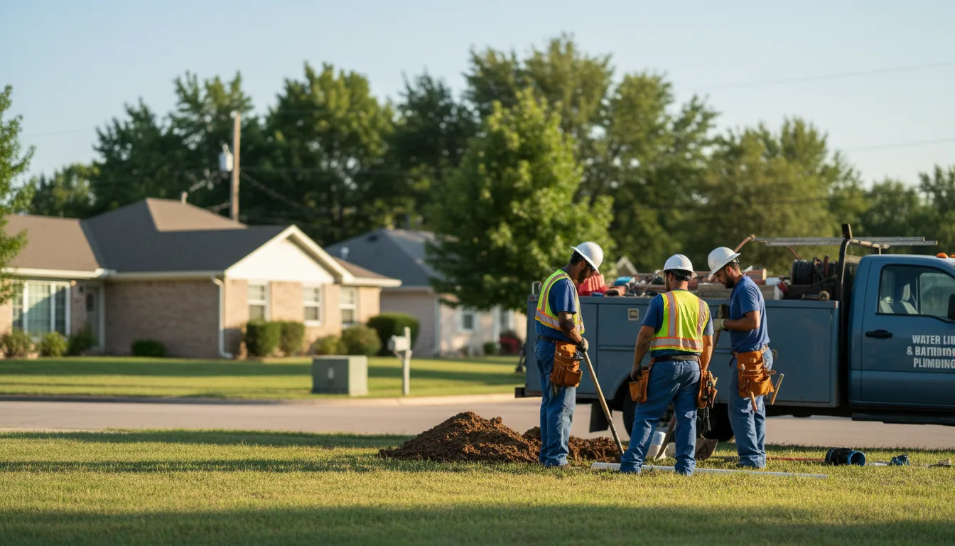 Residential water line and bathroom plumbing service in Chester, IL